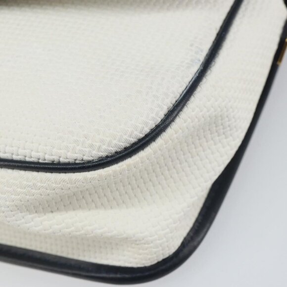 Authentic SAINT LAURENT Shoulder Bag PVC White Gold - Picture 6 of 16